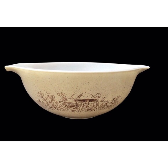 Vintage Pyrex Brown Forest Fancies Mushroom Cinderella Mixing Bowl #443  2.5 qt - Picture 1 of 9